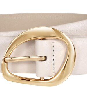 Leather Waist Belt for Women Faux Leather Gold Buckle Casual Fashion
